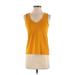 Madewell Sleeveless T-Shirt: Yellow Tops - Women's Size 2X-Small