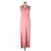 Lularoe Casual Dress - Midi Scoop Neck Sleeveless: Pink Solid Dresses - Women's Size X-Large