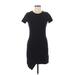 ASOS Casual Dress - Mini Crew Neck Short sleeves: Black Solid Dresses - Women's Size 8