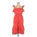 LC Lauren Conrad Casual Dress - Mini Square Sleeveless: Orange Print Dresses - Women's Size X-Large