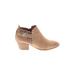 Sarto by Franco Sarto Ankle Boots: Tan Solid Shoes - Women's Size 7 - Almond Toe