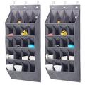 STO STO 2 Pack Over the Door Shoe Organizer, Hanging Shoe Organizer for Closet with 20 Large Deep Pockets, Hanging Shoe Rack for Door Shoe Storage, Gray