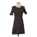 Theory Casual Dress - A-Line Crew Neck Short sleeves: Brown Dresses - Women's Size Small