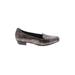 Clarks Flats: Slip-on Chunky Heel Casual Gray Snake Print Shoes - Women's Size 6 - Round Toe