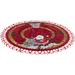 The Holiday Aisle® Joswick Round Embroidered Christmas Santa & Christmas Trees Doily Table Accessory Polyester in Gray | 24 W x 24 D in | Wayfair