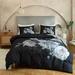 Winston Porter Raellen Feather Printed Colorful Duvet Cover Set Microfiber in Black | Queen | Wayfair E82705EC86774F3E87D4CC041ABFB736