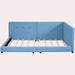 Red Barrel Studio® Size Tufted Platform Bed Upholstered/Linen in Blue/Brown | 27.6 H x 59.4 W x 80.3 D in | Wayfair