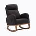 Winston Porter Hephzibah Rocking Chair Wood/Upholstered/Solid Wood/Manufactured Wood/Fabric in Black | 41.33 H x 27.1 W x 37.01 D in | Wayfair