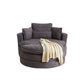 Accent Chair - Orren Ellis Accent Chair for Living Room_3 Chenille in Black/Brown | 31 H x 52 W x 69 D in | Wayfair