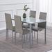 Ebern Designs Precita Rectangular 47.2" L x 27.5" W Restaurant Dining Set Glass/Upholstered/Metal in Gray | 29.5 H x 27.5 W x 47.2 D in | Wayfair