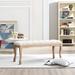 Ophelia & Co. Vannessa Linen Upholstered Bench Linen/Wood in Brown | 18.9 H x 43.3 W x 15 D in | Wayfair 1875932198B442E69F3FFE5C97CF79CE