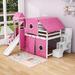 Harper Orchard Wood Loft Bed w/ Tent & Tower in Pink | 76 H x 56 W x 94 D in | Wayfair B7518F14EAAD4A0D9A4EBA9D3F1510C3