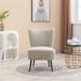 Boucle Upholstered Armless Accent Chair Modern Slipper Chair, Cozy Curved Wingback Armchair, Corner Side Chair