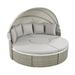 Patio Furniture, Round Outdoor Sectional Sofa Set, Rattan Daybed with Retractable Canopy, Removable Cushion