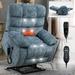 Lift Recliner Chair Heat Massage Dual Motor Infinite Position Up to 350 LBS Electric Power Lift Recliners with Power-Remote