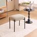 Rectangle Upholstered Makeup Stool Vanity Bench Footstool,Beige - Beige