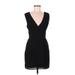 BCBGeneration Casual Dress - Sheath V Neck Sleeveless: Black Print Dresses - Women's Size 6