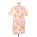 Holiday by Emma Mulholland Casual Dress - Shift Crew Neck Short sleeves: Pink Print Dresses - Women's Size Medium