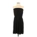 Ann Taylor LOFT Casual Dress - Party Open Neckline Sleeveless: Black Print Dresses - Women's Size Small