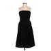 H&M Casual Dress - Fit & Flare Strapless Sleeveless: Black Print Dresses - Women's Size 6