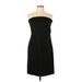 H&M Casual Dress - Party Strapless Sleeveless: Black Print Dresses - Women's Size 14