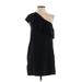 Madewell Cocktail Dress - Shift Open Neckline Short sleeves: Black Solid Dresses - Women's Size 2