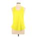 Zyia Active Active T-Shirt: Yellow Solid Activewear - Women's Size Large