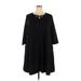 Nina Leonard Casual Dress - A-Line: Black Print Dresses - Women's Size 1X