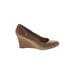 Dexter Wedges: Brown Print Shoes - Women's Size 7 1/2 - Round Toe