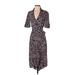 Ganni Casual Dress - Midi V-Neck 3/4 sleeves: Black Dresses - Women's Size 32