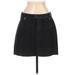 Patagonia Denim A-Line Skirt Mini: Black Solid Bottoms - Women's Size 8