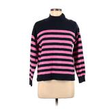 Ann Taylor LOFT Turtleneck Sweater: Pink Stripes Tops - Women's Size Medium