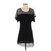 Venus Casual Dress - A-Line Scoop Neck Short sleeves: Black Print Dresses - Women's Size X-Small