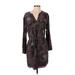 Rebecca Taylor Casual Dress V-Neck Long sleeves: Brown Dresses - Women's Size 4
