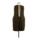 Nina Leonard Casual Dress - Sheath Mock Sleeveless: Brown Print Dresses - Women's Size 3X