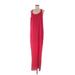 BCBGMAXAZRIA Casual Dress - A-Line Scoop Neck Sleeveless: Red Print Dresses - Women's Size Medium