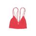 Intimately by Free People Swimsuit Top Red Solid V-Neck Swimwear - Women's Size X-Small