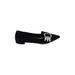 Miu Miu Flats: Slip-on Chunky Heel Casual Black Print Shoes - Women's Size 37.5 - Pointed Toe