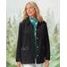 Blair Women's Wide-Wale Corduroy Shirt Jacket - Black - PL - Petite