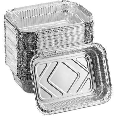 Relaxdays - Aluschalen Grill, 50er Set, b x t: 18,5 x 13 cm, eckige Grillschalen, Tropfschalen Image