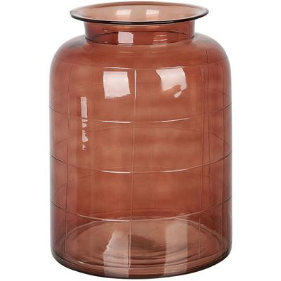 Beliani - Blumenvase Goldbraun Glas 35 cm Groß mit Breiter Öffnung Getönt Handgefertigt