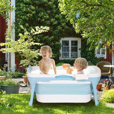 Wolketon - Faltbare Badewanne , für Badezimmer, Dusche und Balkon, Mit Abdeckung & Massagerollen,