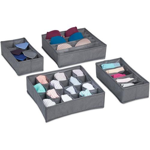 Unterwäsche Organizer, 4 tlg. Schubladen Ordnungssystem Kleiderschrank, für Socken, bh, Unterhosen,