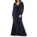 Ruched Long Sleeve Jersey Trumpet Gown