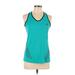 Adidas Active Tank Top: Teal Color Block Activewear - Women's Size Large