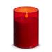 RAZ Imports 53164 - 5" Ivory Red Glass LED Wax Battery Operated Pillar Candle with Timer