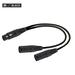 XLR Y-Splitter Cable 3Pin XLR Female to Dual 2 Male Color Y Cord Balanced Microphone Adaptor Patch Cable 0.3M-5M Black 1m