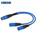 XLR Y-Splitter Cable 3Pin XLR Female to Dual 2 Male Color Y Cord Balanced Microphone Adaptor Patch Cable 0.3M-5M Blue 1.5 m