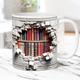 Tasse d'étagère 3D - une tasse d'étagère de bibliothèque, une tasse d'étagère de bibliothèque amusante, des tasses à café pour les amateurs de livres, un trou d'étagère dans une tasse à latte murale,