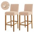 2 pcs hydrofuge couverture de tabouret de bar extensible tabouret de comptoir pub chaise housse café bar tabouret couverture pour patio en plein air bar restrant mariage avec fond élastique